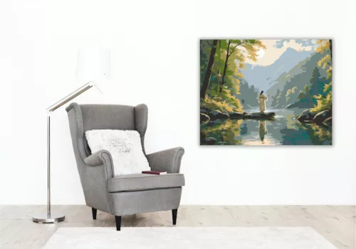 Jézus a Tópartnál - számfestő készlet - Számfestő.hu - 80×100cm - keretre feszítve