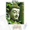 Buddha Arca Erdő Harmóniájában - számfestő készlet - Számfestő.hu - 40×50cm - Keret nélkül