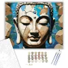 Ősi Buddha Arca Víz Tükrében - számfestő készlet - Számfestő.hu - 40×50cm - keret nélkül