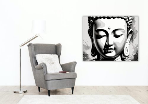 Buddha Arc Nyugalomban - számfestő készlet - Számfestő.hu - 40×50cm - keretre feszítve