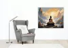 Meditáló Buddha Hegytetőn - számfestő készlet - Számfestő.hu - 40×50cm - keret nélkül