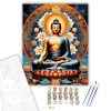 Buddha és Lótuszok Kozmikus Fényben - számfestő készlet - Számfestő.hu - 50×60cm - keret nélkül
