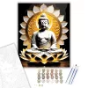 Fénylő Buddha Lótuszban - számfestő készlet - Számfestő.hu - 80×100cm - keret nélkül