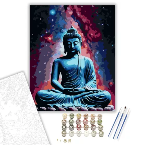 Kozmikus Buddha Meditációban - számfestő készlet - Számfestő.hu - 80×100cm - keret nélkül