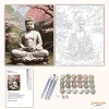 Buddha Cseresznyevirágok Kertjében - számfestő készlet - Számfestő.hu - 40×50cm - Keret nélkül