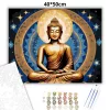 Arany Buddha Kozmikus Háttérrel - számfestő készlet - Számfestő.hu - 40×50cm - Keret nélkül