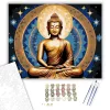 Arany Buddha Kozmikus Háttérrel - számfestő készlet - Számfestő.hu - 60×70cm - keret nélkül