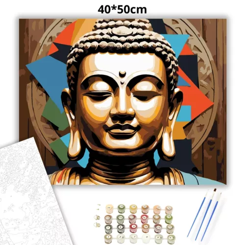 Graffiti Buddha - számfestő készlet - Számfestő.hu - 40×50cm - Keret nélkül