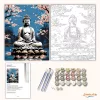 Buddha Cseresznyevirágok Kertjében - számfestő készlet - Számfestő.hu - 40×50cm - Keret nélkül