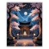 Buddha a Cseresznyevirágos Templomban - számfestő készlet - Számfestő.hu - 40×50cm - Keretre feszítve