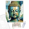 Buddha Arca Absztrakt Színekben - számfestő készlet - Számfestő.hu - 60×70cm - keretre feszítve