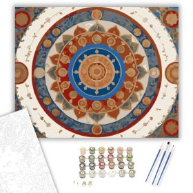 Buddhista Szimbólumok Mandala - számfestő készlet - Számfestő.hu - 40×50cm - keret nélkül