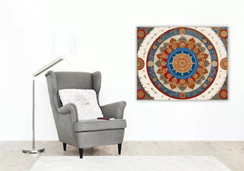 Buddhista Szimbólumok Mandala - számfestő készlet - Számfestő.hu - 40×50cm - Keret nélkül