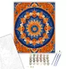 Tüzes Kék Mandala Ékköves Hatással - számfestő készlet - Számfestő.hu - 40×50cm - keret nélkül