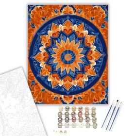 Tüzes Kék Mandala Ékköves Hatással - számfestő készlet - Számfestő.hu - 40×50cm - keret nélkül