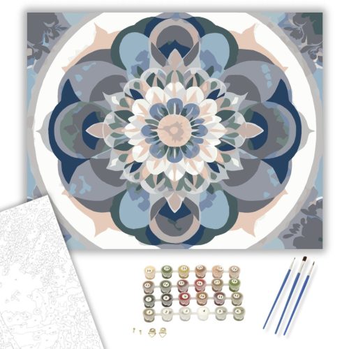 Pasztell Kör Mandala - számfestő készlet - Számfestő.hu - 60×70cm - keret nélkül