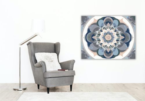 Pasztell Kör Mandala - számfestő készlet - Számfestő.hu - 50×60cm - keretre feszítve