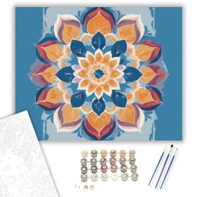 Színátmenetes Mandala Petal Formákkal - számfestő készlet - Számfestő.hu - 40×50cm - keret nélkül