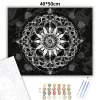 Fehér Mandala Kőhatással - számfestő készlet - Számfestő.hu - 40×50cm - Keret nélkül