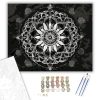 Fehér Mandala Kőhatással - számfestő készlet - Számfestő.hu - 50×60cm - keretre feszítve