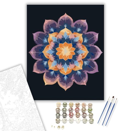 Ragyogó Kozmikus Mandala - számfestő készlet - Számfestő.hu - 60×70cm - keret nélkül