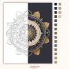 Arany Mandala Kék Alapon - számfestő készlet - Számfestő.hu - 50×60cm - Keret nélkül