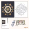 Arany Mandala Kék Alapon - számfestő készlet - Számfestő.hu - 80×100cm - Keret nélkül