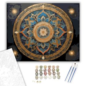 Arany és Kék Mandala - számfestő készlet - Számfestő.hu - 40×50cm - keret nélkül