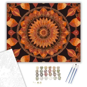 Tüzes Mandala Átalakulás Mintával - számfestő készlet - Számfestő.hu - 40×50cm - keret nélkül