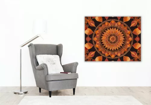 Tüzes Mandala Átalakulás Mintával - számfestő készlet - Számfestő.hu - 40×50cm - keretre feszítve
