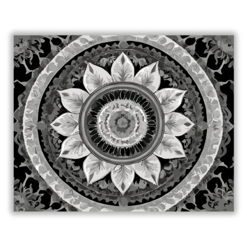 Ezüstös Mandala Szimmetriával - Számfestő.hu