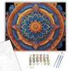 Szivárványos Csakra Mandala - számfestő készlet - Számfestő.hu - 40×50cm - keretre feszítve