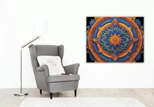 Szivárványos Csakra Mandala - számfestő készlet - Számfestő.hu - 40×50cm - keret nélkül