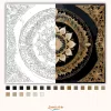 Arany Csipkés Mandala - számfestő készlet - Számfestő.hu - 40×50cm - Keret nélkül