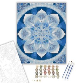 Jégkristály Mandala - számfestő készlet - Számfestő.hu - 40×50cm - keret nélkül