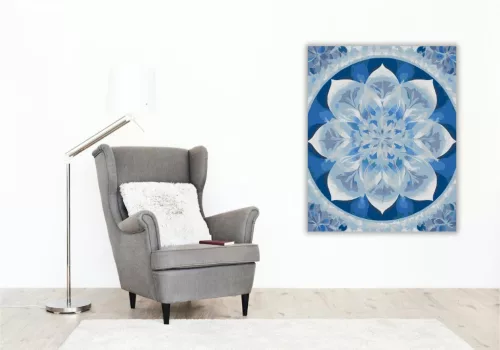 Jégkristály Mandala - számfestő készlet - Számfestő.hu - 40×50cm - keret nélkül