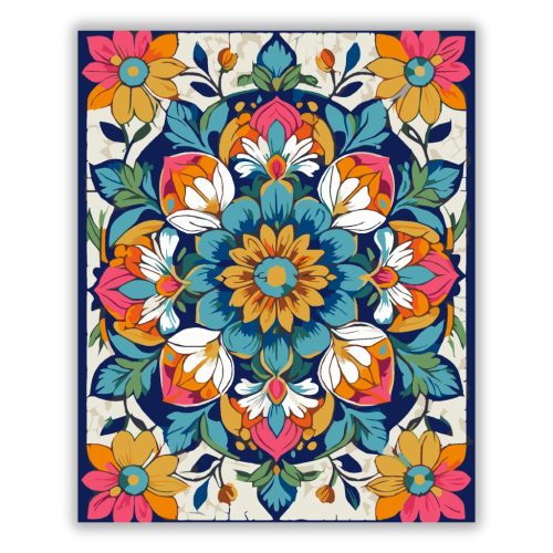 Tavaszi Virág Mandala - számfestő készlet - Számfestő.hu