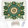 Természet Mandala Levelekkel és Virágokkal - számfestő készlet - Számfestő.hu - 40×50cm - keret nélkül