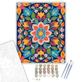 Tavaszi Virágbimbós Mandala - számfestő készlet - Számfestő.hu - 40×50cm - keret nélkül