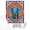 Elefántos Mandala Lótuszmintákkal - számfestő készlet - Számfestő.hu - 40×50cm - keretre feszítve