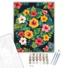 Trópusi Hibiszkusz Mandala - számfestő készlet - Számfestő.hu - 40×50cm - keretre feszítve