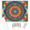 Színes Virág Mandala - számfestő készlet - Számfestő.hu - 40×50cm - keret nélkül