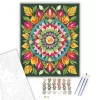 Tavaszi Virágos Mandala Élénk Színekkel - számfestő készlet - Számfestő.hu - 40×50cm - keret nélkül