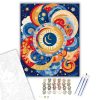 Van Gogh Stílusú Hold és Felhő Mandala - számfestő készlet - Számfestő.hu - 40×50cm - keret nélkül