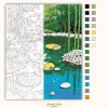 Fehér Lótusz és Bambusz Zen Kertben - számfestő készlet - Számfestő.hu - 40×50cm - Keret nélkül