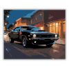 Fekete Dodge Challenger Éjszakai Városi Szenében - Számfestő.hu