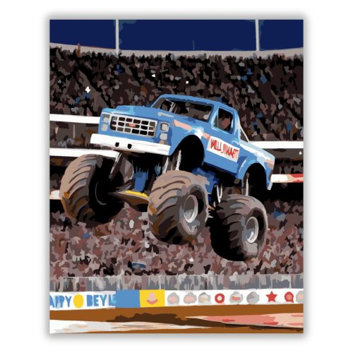 Kék Monster Truck Ugrás Közben - Számfestő.hu