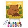 Aranyos Kismackó a Természetben - gyerek számfestő készlet - Számfestő.hu - 30×30cm - keret nélkül
