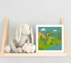 Vidám Krokodil a Tóparton - gyerek számfestő készlet - Számfestő.hu - 50×50cm - keret nélkül