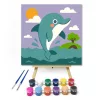 Vidám Delfin a Napfényes Tengeren - gyerek számfestő készlet - Számfestő.hu - 20×20cm - keret nélkül